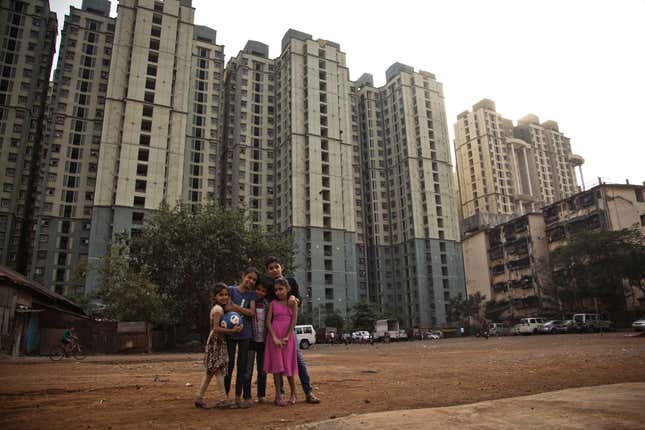 The Bhavan chawl playground, close to a government-built housing complex, is one of the few remaining open spaces in the area.