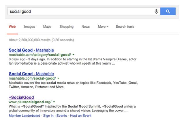 Screenshot of Google search.
