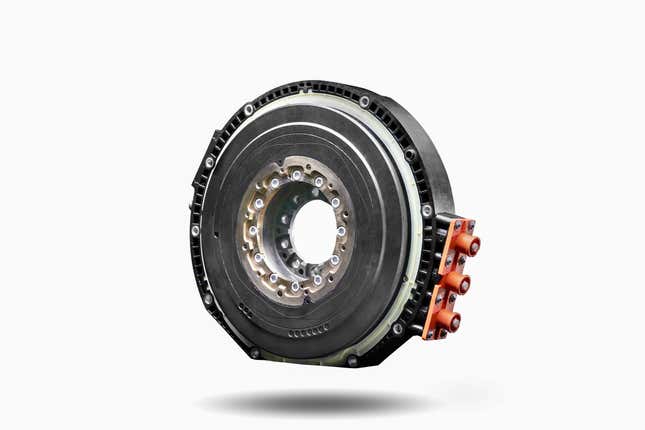 The Artura’s electric motor-generator, which gets sandwiched between the engine and transmission.