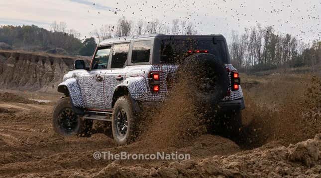 Image for article titled This Is The Upcoming Ford Bronco Raptor With Its Updated Suspension, Widebody Kit And Huge Tires