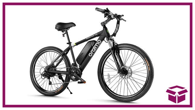 Plug in the Oraimo electric mountain bike for just 15 minutes and get 7 miles of range.