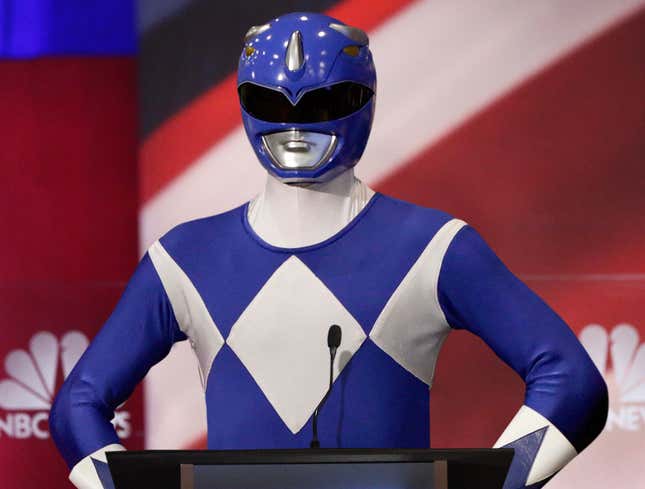 Image for article titled Tim Ryan Attempting To Stand Out From Other Candidates On Debate Stage By Wearing Blue Power Ranger Costume