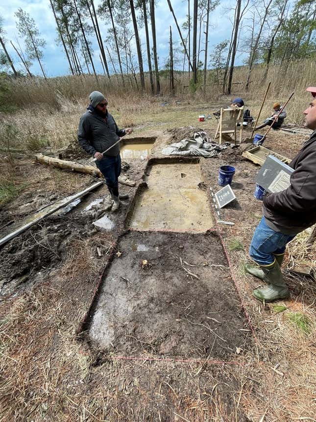 The team working at the site.