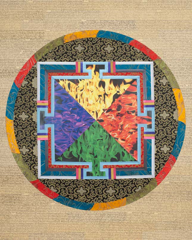 "Bonfire" (2012) by Tenzing Rigdol.