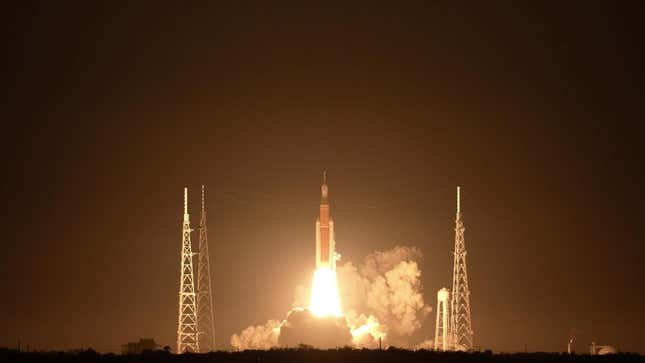 The Space Launch System carrying the Orion spacecraft for the Artemis 1 mission launched on November 16, 2022. 