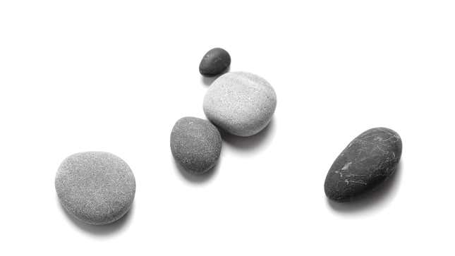 pebbles on a blank field
