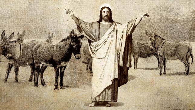 Image for article titled New Evidence Finds Christ Used Followers’ Money On Lavish Fleet Of Private Donkeys