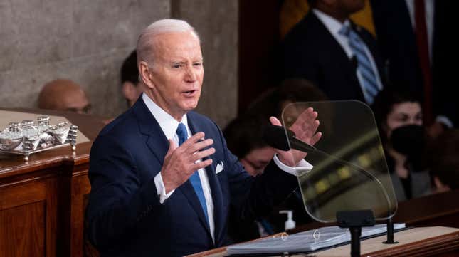 President Joe Biden delivers his State of the Union address to Congress on Tuesday, February 7, 2023.