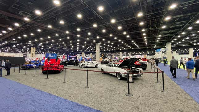 Cars from Ken Lingenfelter’s collection on display in the main show hall.
