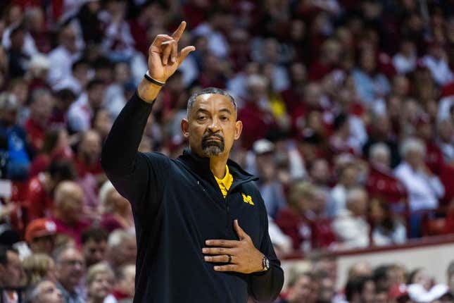 Mar 5, 2023; Bloomington, Indiana, USA; Michigan Wolverines head coach Juwan Howard in the first half against the Indiana Hoosiers at Simon Skjodt Assembly Hall.