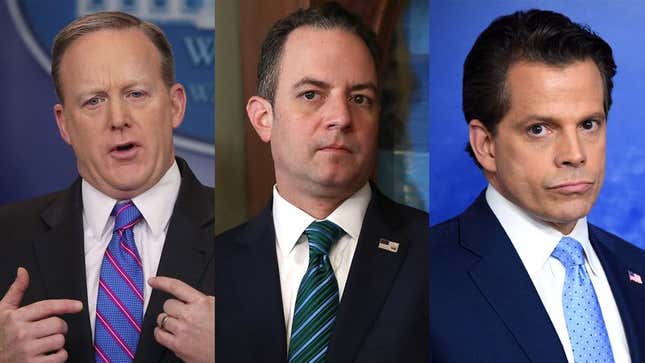 Sean Spicer, Reince Priebus, and Anthony Scaramucci