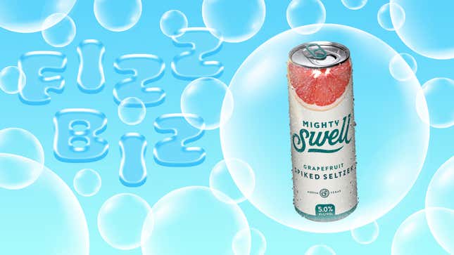a can of Mighty Swell grapefruit spiked seltzer