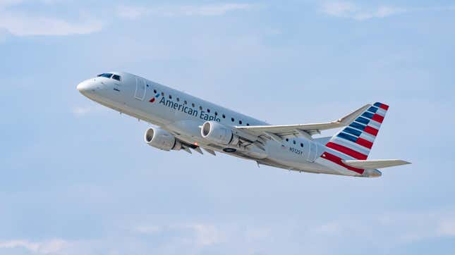 An American Eagle Embraer 170, similar to the aircraft involved in the incident.