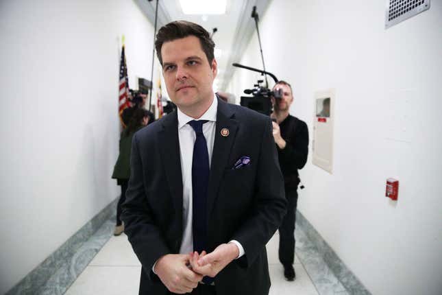 Image for article titled In a Confession Letter, Matt Gaetz’s Friend Claims the Embattled Congressman Paid for Sex With Minor: Report