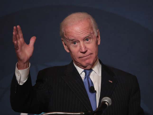 Image for article titled ‘Hunter,’ Biden Immediately Blurts Out After Catching Glimpse Of Paper With Only Word He’s Not Supposed To Say