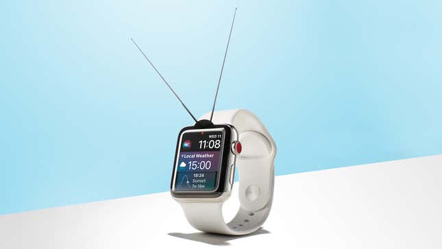 Image for article titled Apple Announces New Watch With Rabbit-Ear Antenna That Can Pick Up 5 Local Channels