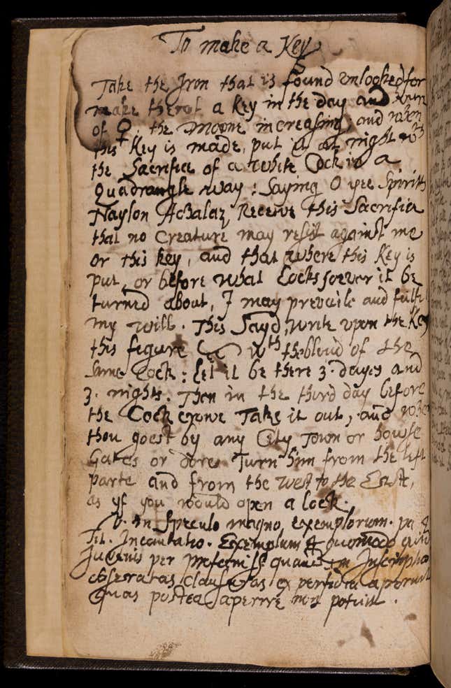 Image for article titled Can you read this spellbook for 17th-century witches? This library has a job for you