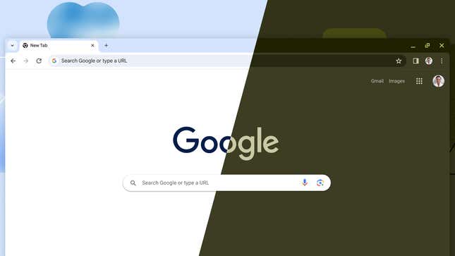 A screenshot showing Chrome's new themes 