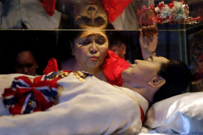 Imelda Marcos visits.