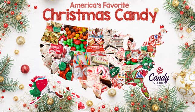 Map of America's favorite Christmas candy