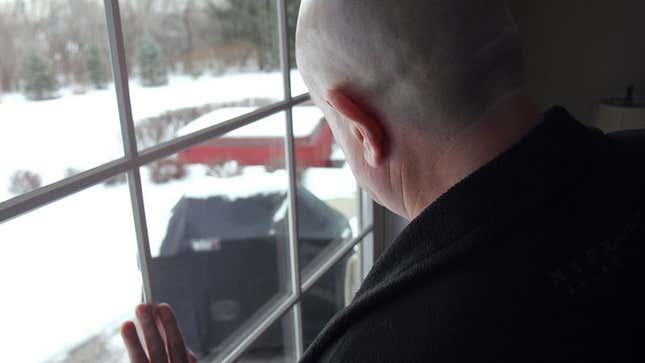 Image for article titled Area Dad Stares Longingly At Covered Grill In Backyard