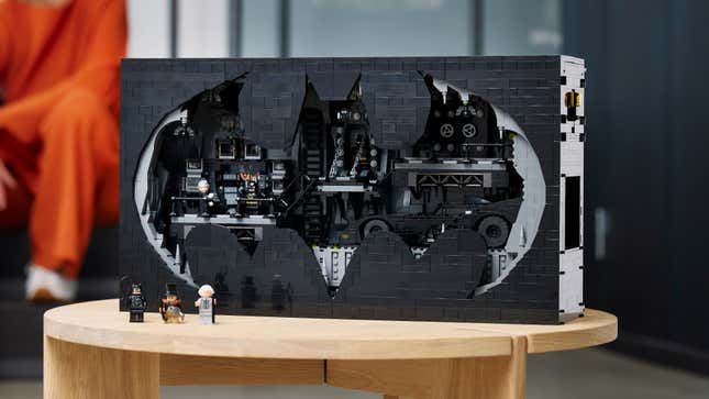 A shot of the Lego Batman Returns Batcave Shadowbox set closed.