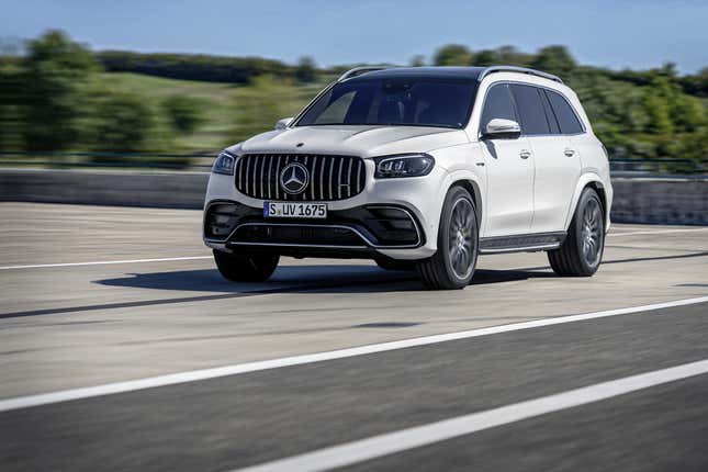 The AMG GLS, sans good wheels.