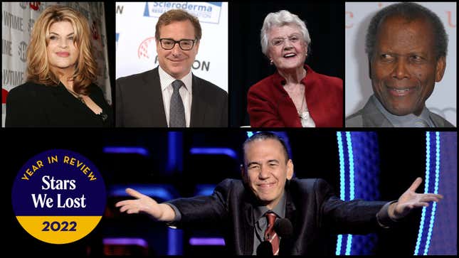 Clockwork from top left: Kirstie Alley (Photo: Vince Bucci/Getty Images), Bog Saget (Photo: Jason Kempin/Getty Images), Angela Lansbury (Photo: Frederick M. Brown/Getty Images), Sidney Poitier (Photo: Jason Merrit/Getty Images), Gilbert Gottfried (Photo: Kevin Winter/Getty Images)
