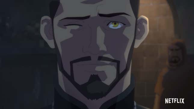 vesemir winking in the witcher nightmare of the wolf
