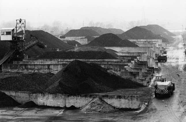 A British coal yard in 1972.