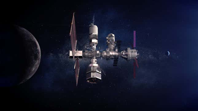 Artist’s conception of the fully assembled Lunar Gateway