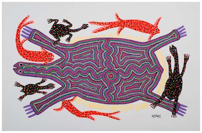 Bhuri Bai, Untitled, acrylic on paper.