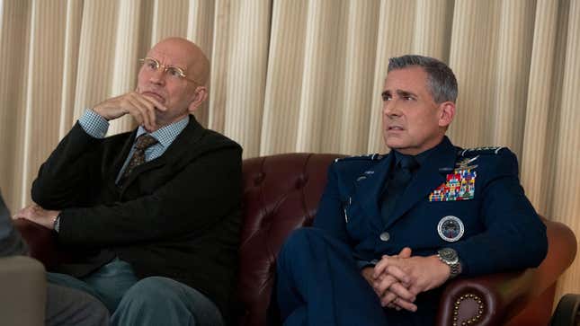 John Malkovich and Steve Carell, presumably in Space Force