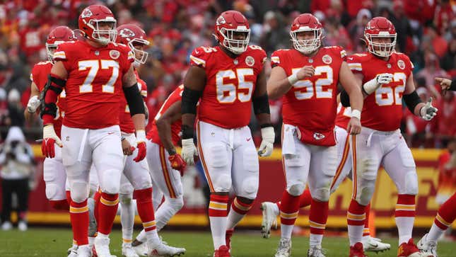 Image for article titled The Chiefs’ offensive line put on a better performance than Rihanna