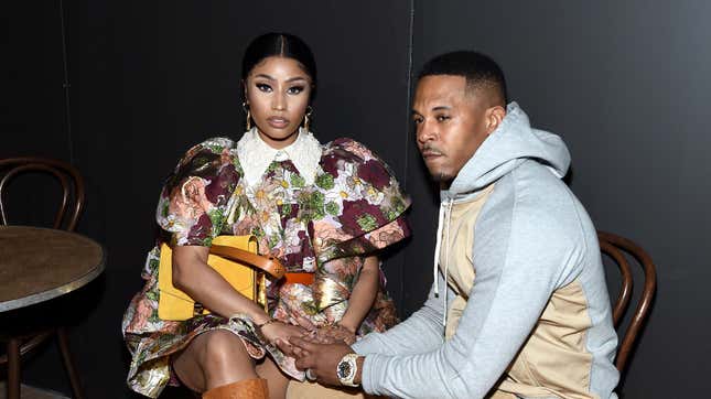Nicki Minaj and Kenneth Petty attend the Marc Jacobs Fall 2020 runway show during New York Fashion Week on Feb. 12, 2020 in New York City.