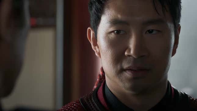 Simu Liu's Shang-Chi stares down his father, Wenwu (Tony Leung).