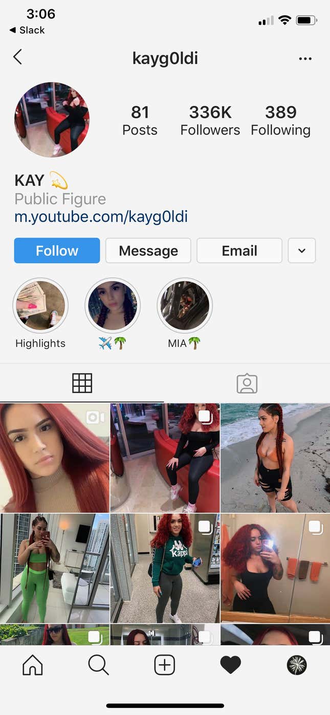 Massa, as kayg0ldi, on Instagram.