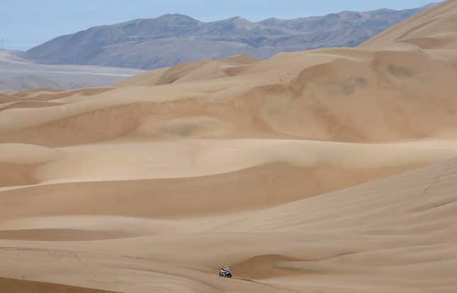 Image for article titled Photos: The epic landscape of the Dakar Rally, seen from above