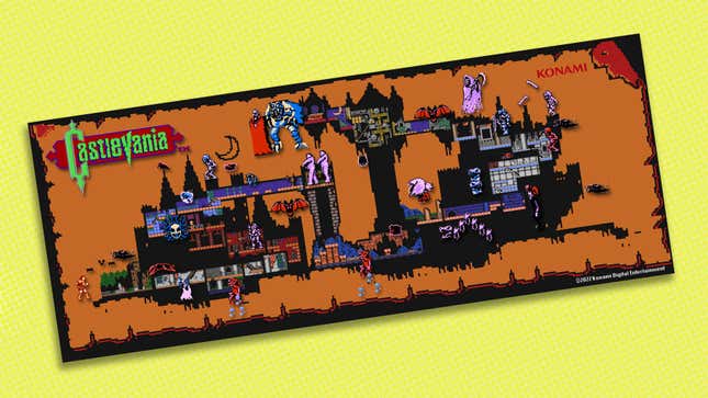 A pixel art map from Castlevania which was created as an NFT. 