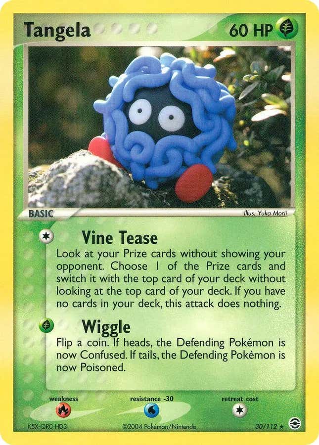 A Tangela Pokemon card.