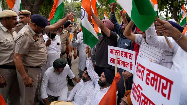 Indian Sikh's protest in New Delhi