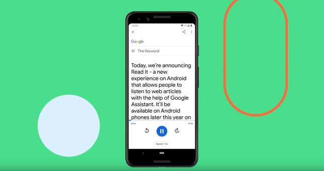 Image for article titled Google Assistant&#39;s Text-to-Speech Feature Goes Live Today on Android