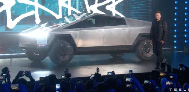 Image for article titled The Tesla Cybertruck Is A Brutal, Angular Beast With Unbelievable Specs