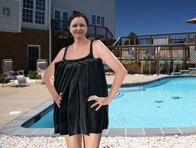 Image for article titled Mom’s Bathing Suit Just One Giant, Body-Eclipsing Ruffle