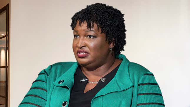 Image for article titled Cold Panic Grips Stacey Abrams As Trump Begins Delivering Speech Almost Identical To One She Wrote