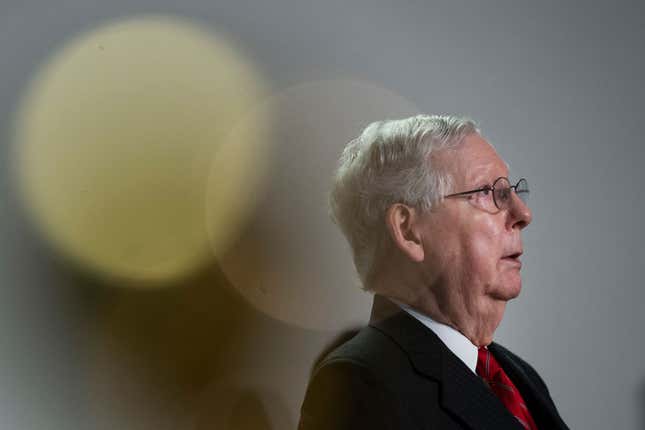 Image for article titled Mitch McConnell: My Bad, Obama Did Leave a Pandemic Playbook But I Couldn’t See It From Inside Trump’s Ass