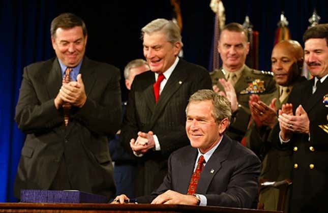 Government officials commend Bush for his deficit-cutting plan.