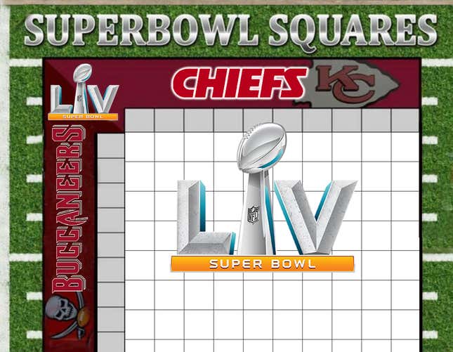 How to run a 'Super Bowl Squares/Boxes' office pool without an, umm, office