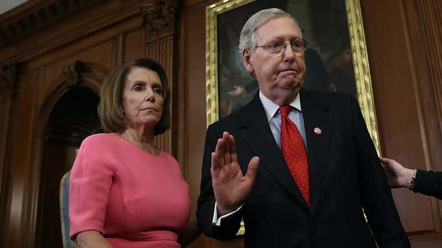 Image for article titled Pelosi and McConnell Got Graffito Tagged