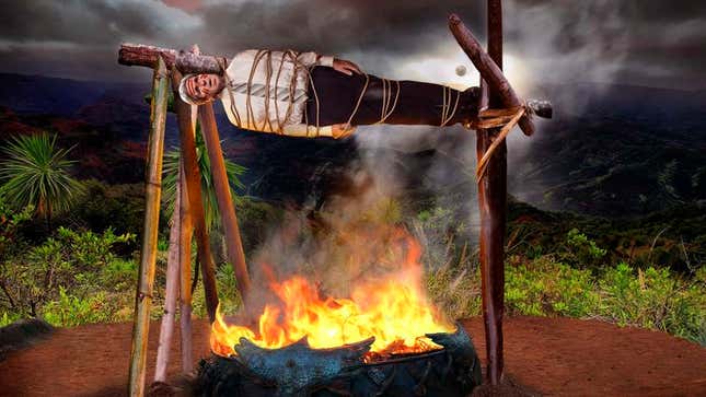 Image for article titled Eclipse Comes Just In Time To Save John Kerry From Tribe Of Island Cannibals